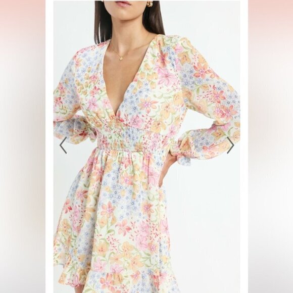 NWT SHOWPO PRETTY AS YOU DRESS IN MULTI FLORAL SIZE 6 - Picture 3 of 10